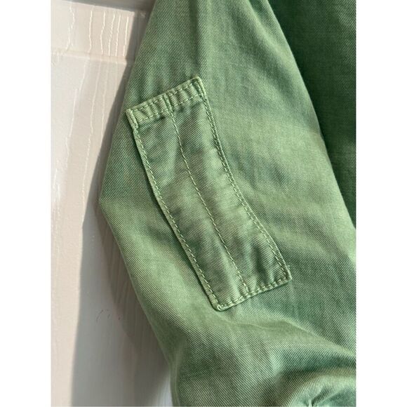NWOT MOTHER Hedge Green Linen Blend Lightweight Fixer Short Romper One Piece XS - Picture 16 of 16